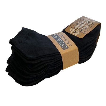 Ciorapi pe gleznă din bambus super moale ( negru ) 10 buc.