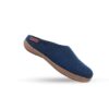 Papuci din lână realizată manual cu talpă din cauciuc /Design danez de la SHUS/Culoare: Albastru