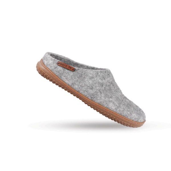 Papuci din lână realizată manual cu talpă din cauciuc /Design danez de la SHUS/Culoare: Gri