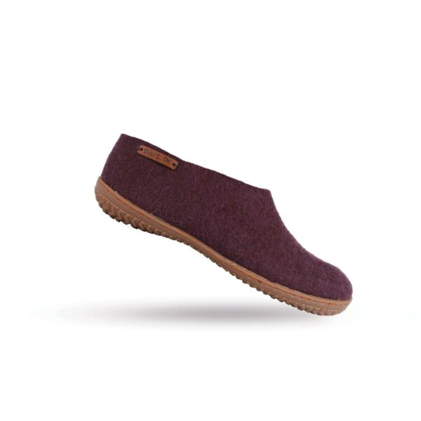 Papuci din lână realizată manual cu talpă din cauciuc /Design danez de la SHUS/Culoare: Violet