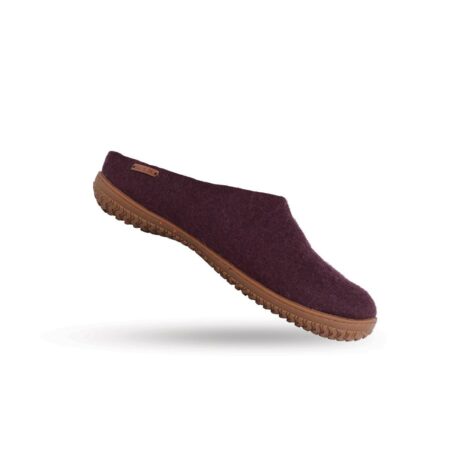 Papuci din lână realizată manual cu talpă din cauciuc /Design danez de la SHUS/Culoare: Violet